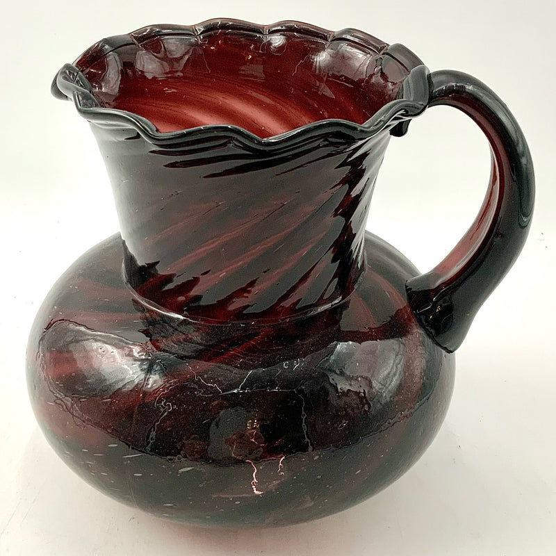 Handblown Purple Glass Pitcher