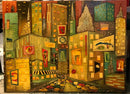 Keith Abney Lacquered Mixed Media Cityscape