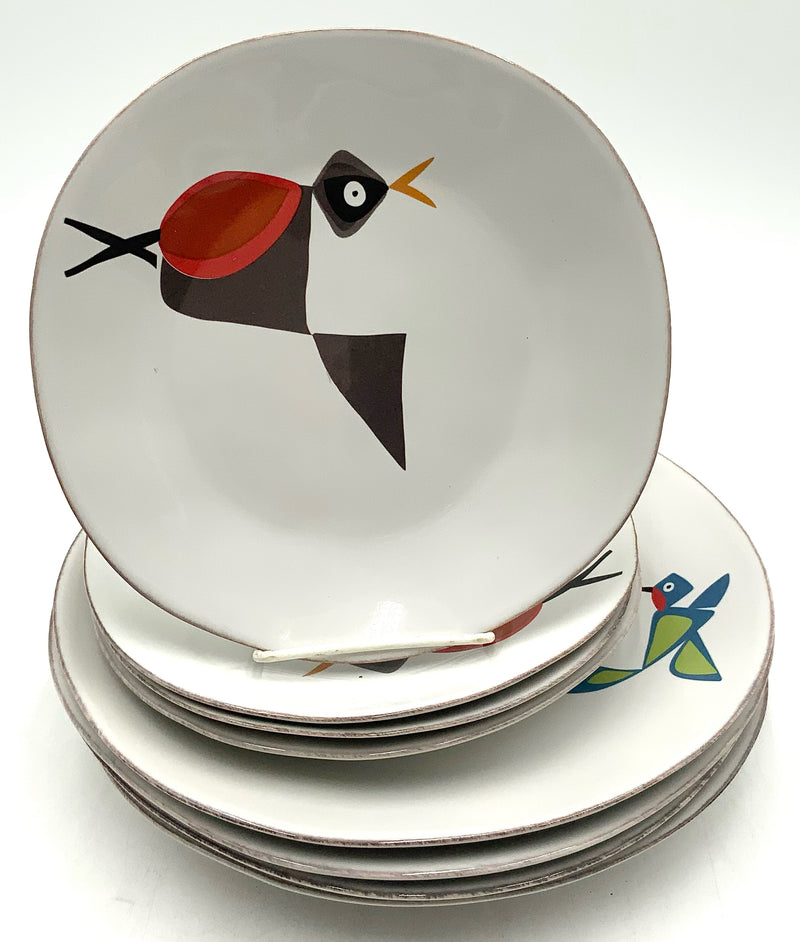 Charlie Harper for Crate & Barrel Set/8 Bird Plates