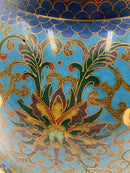 Large Turquoise Cloisonne Bowl on Stand