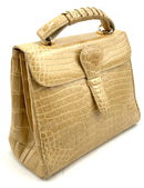 TITTI DELL'ACQUA Maxima Titti Milano Vintage Genuine Alligator Khaki Satchel
