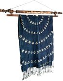 African Indigo Batik with Wood Hanger