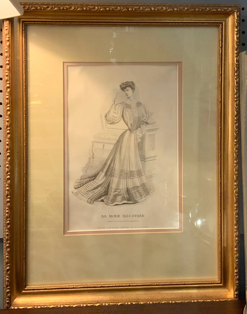 Pair of Vintage French Fashion Prints
