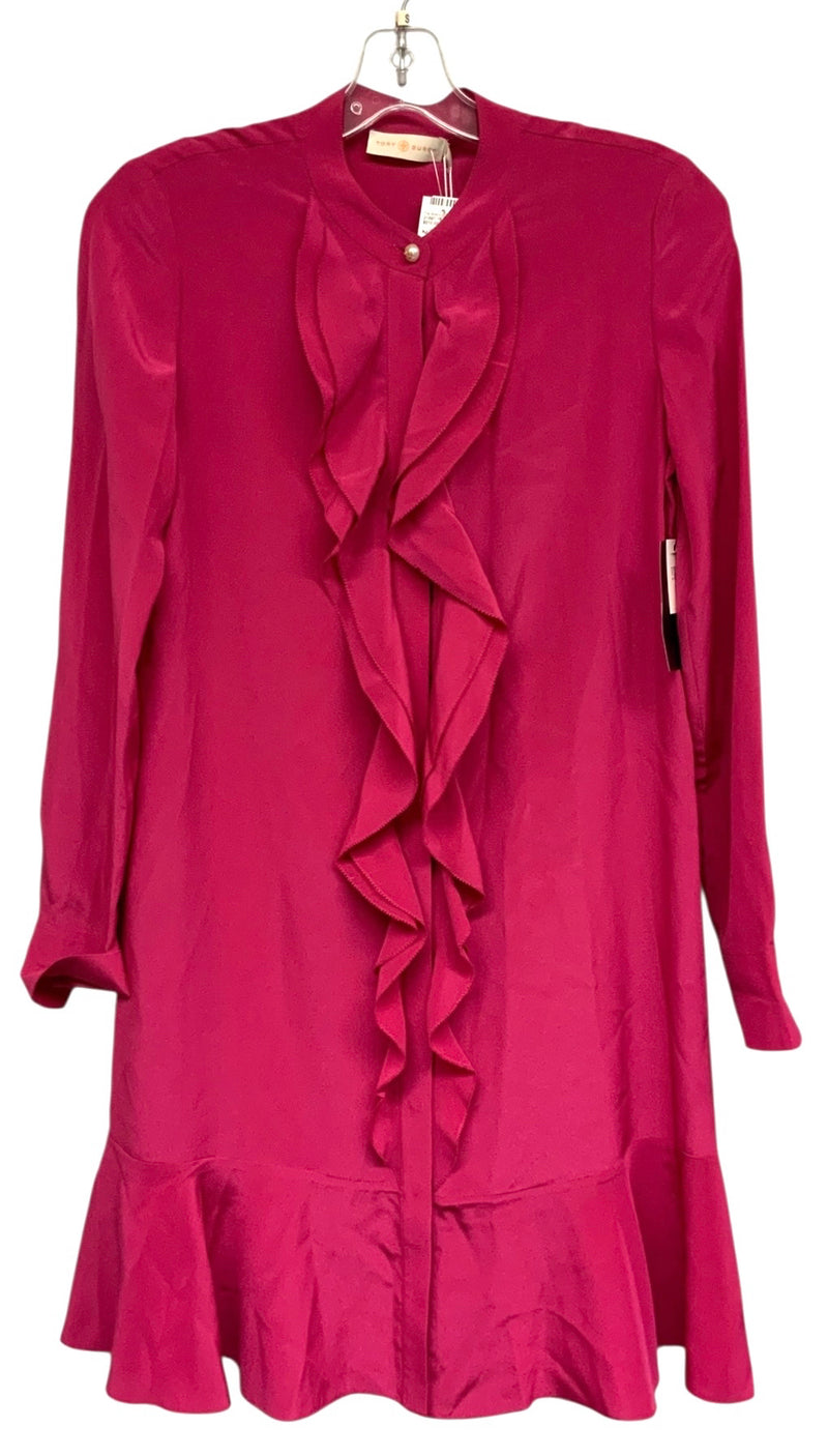 TORY BURCH Hibiscus Ruffle Front L/S B/D "Jane" Silk Dress