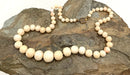 Gold Over Sterling & Angel Skin Coral Graduated Beaded Necklace