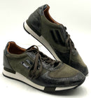 BALLY Green Lea/Snake Emboss "Gavino" Sneaker 10D