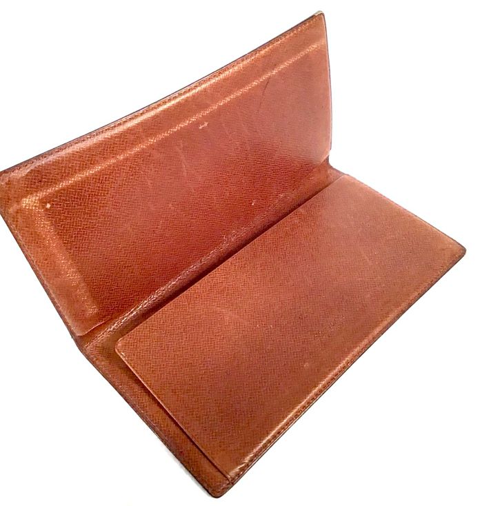 LOUIS VUITTON Vintage Brown Monogrammed Checkbook Cover