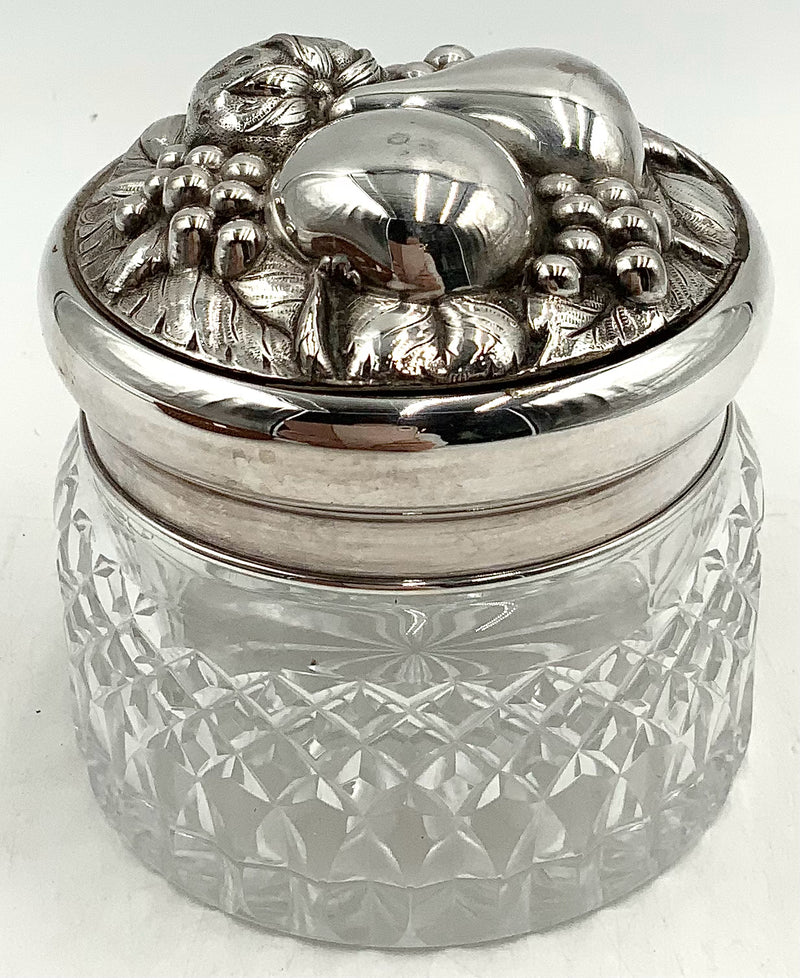 Crystal Vanity Jar with Silverplate Lid