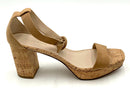 PELLE MODA Tan Sue w/Cork Block Heel "Amari" Platform Sandal 10