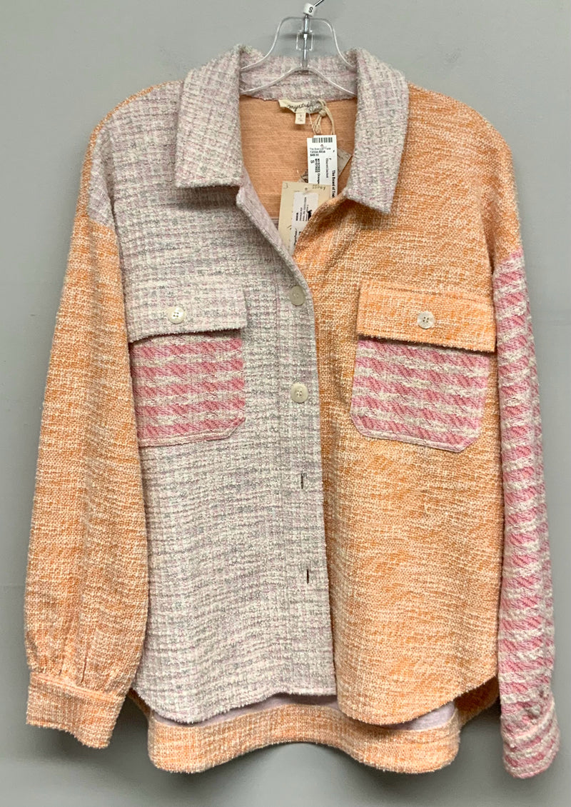 MYSTREE Orange/Pink Mix Textured L/S B/D Jacket