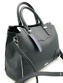 REBECCA MINKOFF Black Saffiano Leather Amorous Satchel