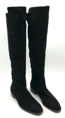 ANN MASHBURN Black Sue Knee High Pull-On Boots 38