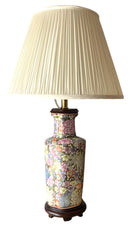 Asian Porcelain Table Lamp with Floral Design