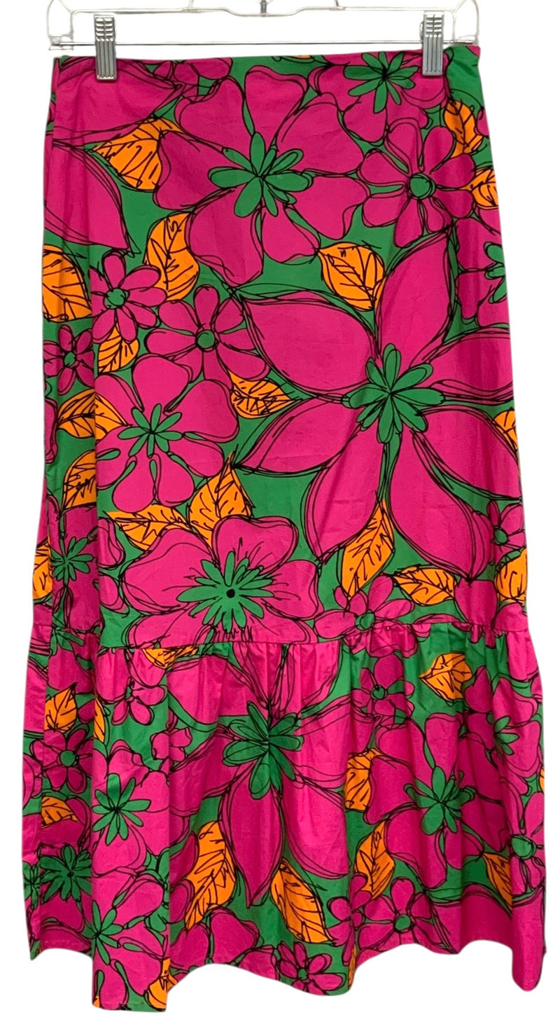 FLORA BEA Pink/Green/Orange Floral Skirt