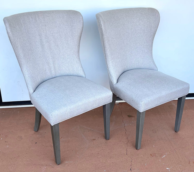 Pair of Cream Linen Upholstered Chairs