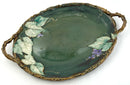 Handmade Pottery Platter with Grape Motif