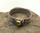 Sterling & Peridot Bali Style Bracelet w/14kt Gold Accents