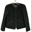 EMPORIO ARMANI Black Navy Metallic Boucle L/S Zip Jacket