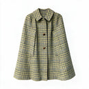 PENDLETON Vintage Green Blue Aqua Plaid Wool Cape Coat