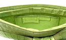 NANCY GONZALEZ Green Metallic Crocodile Bow Clutch
