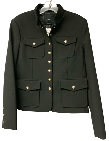 MNG Black w/Front Flap Pockets Snap Closure Crop Jacket