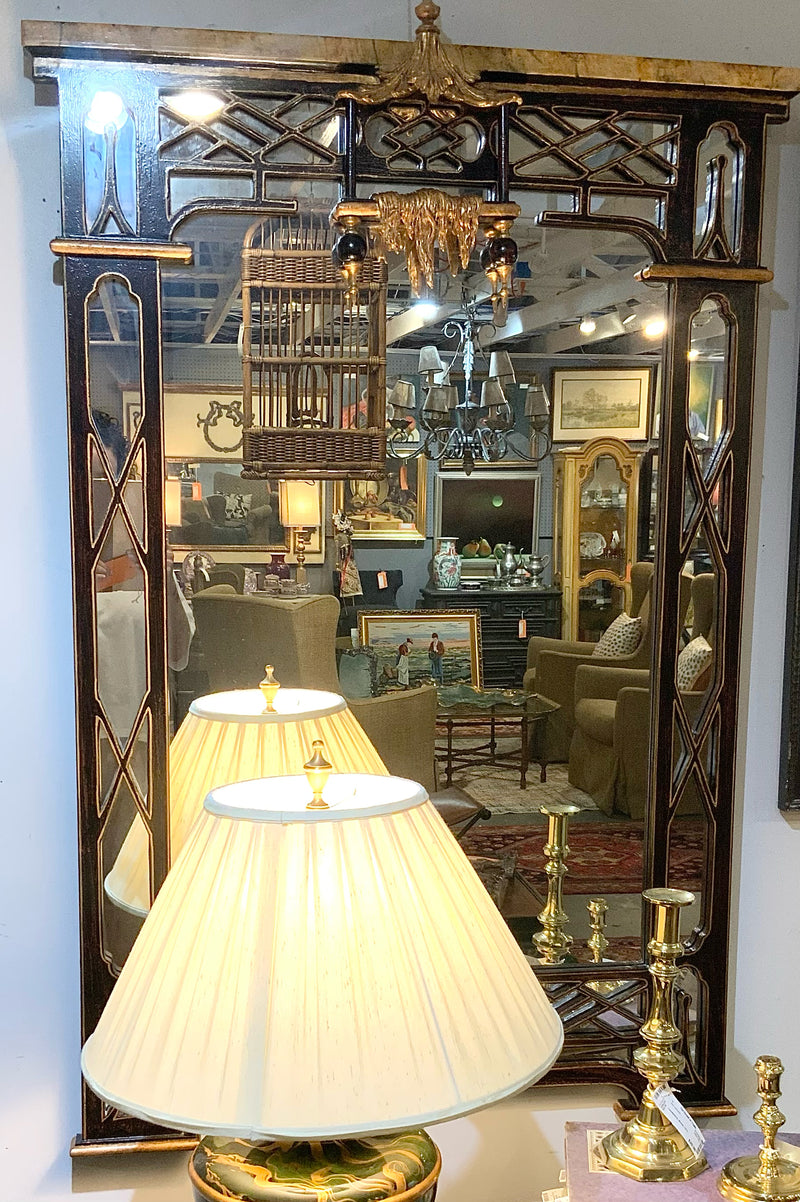 Bradburn Home Black & Gold Chinoiserie Mirror