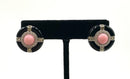 Sterling, Coral, Onyx & CZ Earrings