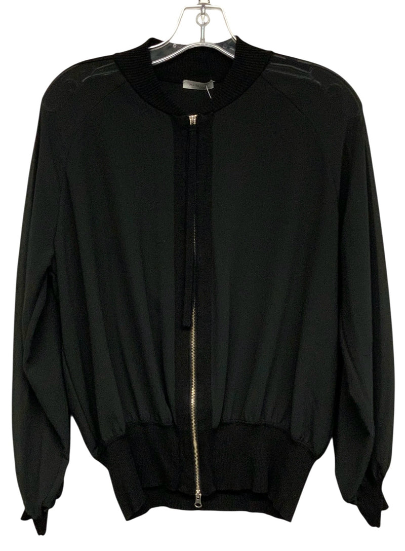 MARELLA Black Sheer Sleeve Bomber Jacket