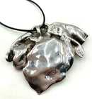 Sterling Electroform & Boulder Opal Pendant on Cord Necklace