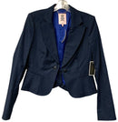 JUICY COUTURE Navy "Cavalry" Crop Twill Blazer