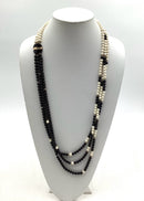 14kt/10kt Gold, Onyx & Bone Beaded Necklace