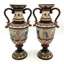 Pair of Antique Majolica Style Urn Vases