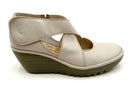 FLY LONDON Putty Leather Criss Cross Wedges 41