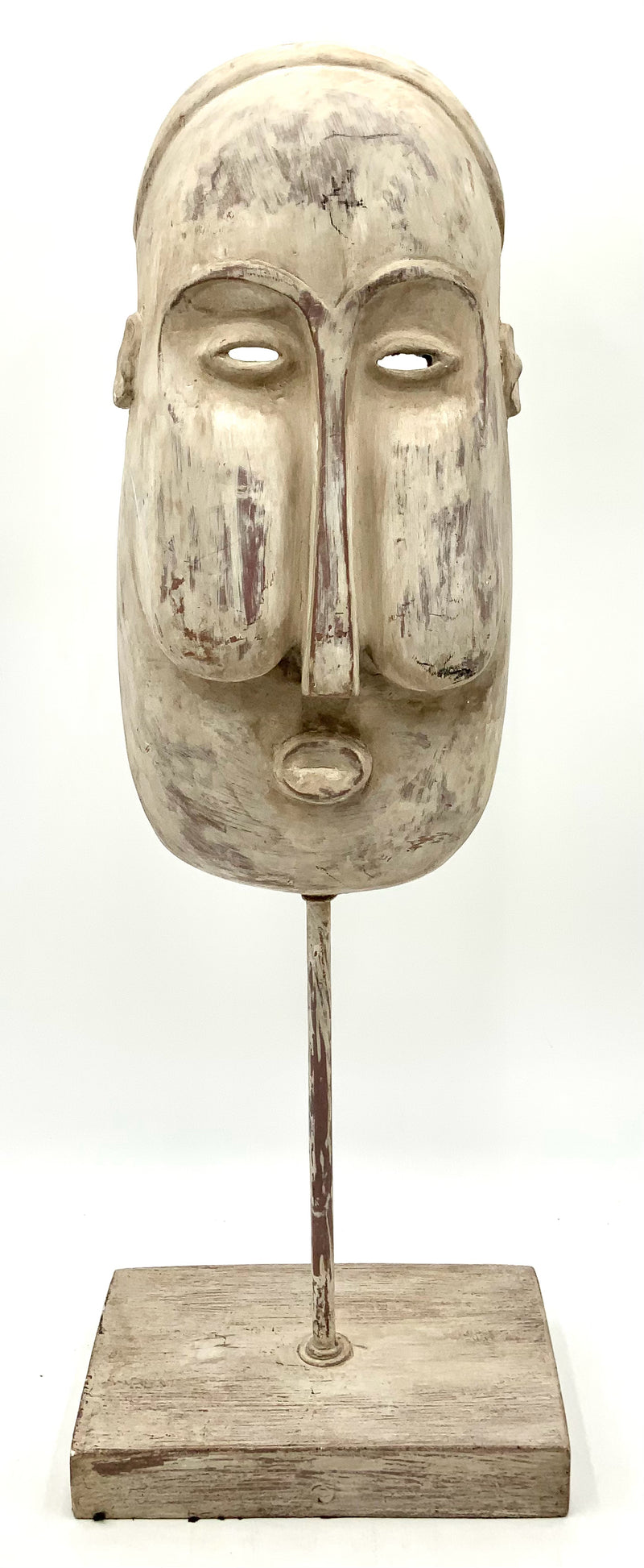 Carved Wood Mask on Stand