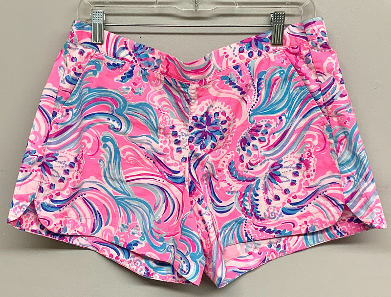 LILLY PULITZER Pink Blue Don't Be Jelly Ocean View Shorts