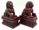 Pair of Oxblood Foo Dogs