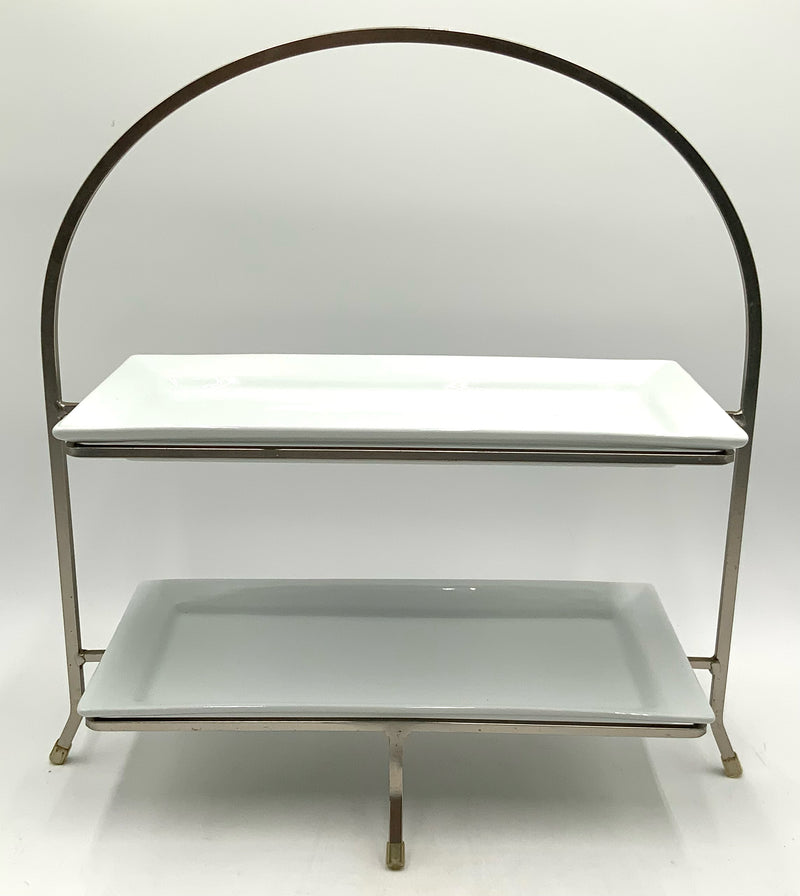 Crate & Barrel Two Tier Plate Stand