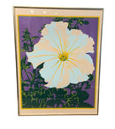 Vintage Framed Silkscreen of Flower
