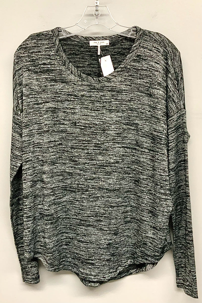 RAG & BONE Black/Grey Marled L/S Top