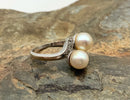 14kt Gold, Diamond & Cultured Saltwater Akoya Pearl Ring