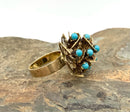 14kt Gold & Persian Turquoise Hand Fabricated Ring