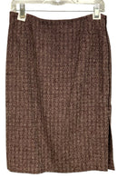 CAROLINA HERRERA Plum Cream Wool Geometric Square Jacket & Skirt, 2pcs