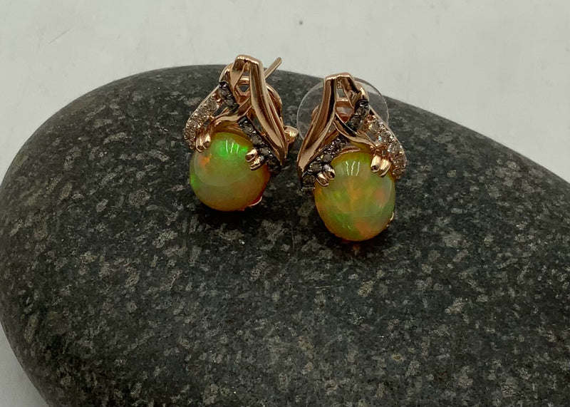 Le Vian 14kt Gold, Diamond & Opal Earrings