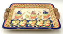 Handpainted Pottery Tray With Grape Motif