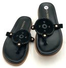 JACK ROGERS Black Leather/Suede "Collins Comfort" Slide Sandal 7.5
