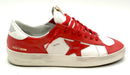 GOLDEN GOOSE Red/White Leather Stardan Low Top Sneakers Sz 45