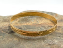 14kt Gold Engraved Bangle Bracelet