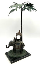 Bronze Elephant Figure With Palm Tree
