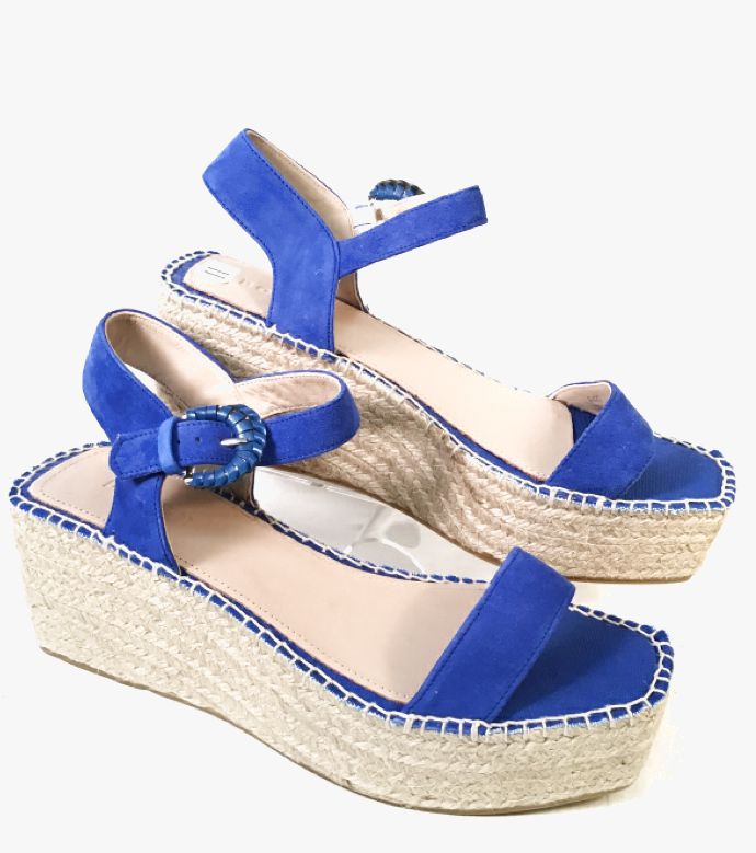 BODEN Blue Suede Esapdrille Flatform Sandals 11