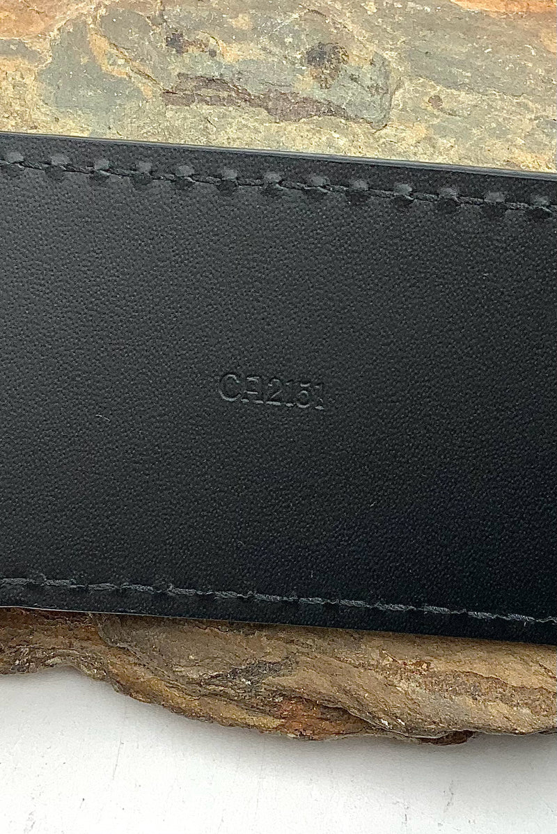 LOUIS VUITTON Black Graphite Damier Black Matte Buckle Initiales Belt 85cm